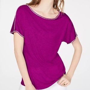 INC INTERNATIONAL CONCEPTS Women's Embellished Top, Sz XL